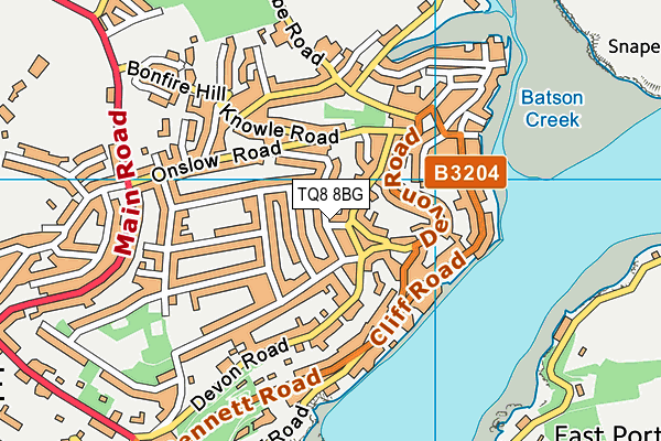 TQ8 8BG map - OS VectorMap District (Ordnance Survey) TQ8 8BG map - OS VectorMap District (Ordnance Survey)