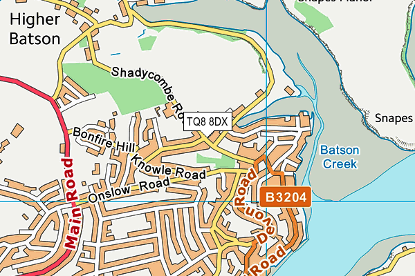 TQ8 8DX map - OS VectorMap District (Ordnance Survey) TQ8 8DX map - OS VectorMap District (Ordnance Survey)