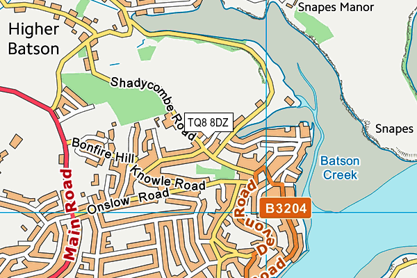 TQ8 8DZ map - OS VectorMap District (Ordnance Survey) TQ8 8DZ map - OS VectorMap District (Ordnance Survey)