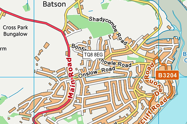 TQ8 8EG map - OS VectorMap District (Ordnance Survey)