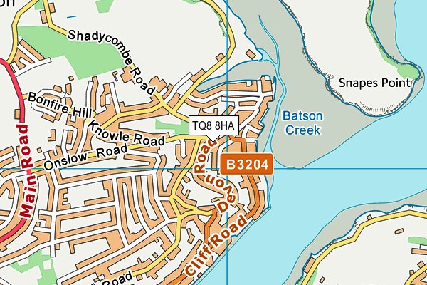TQ8 8HA map - OS VectorMap District (Ordnance Survey) TQ8 8HA map - OS VectorMap District (Ordnance Survey)