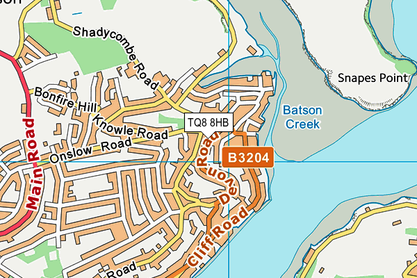 TQ8 8HB map - OS VectorMap District (Ordnance Survey) TQ8 8HB map - OS VectorMap District (Ordnance Survey)
