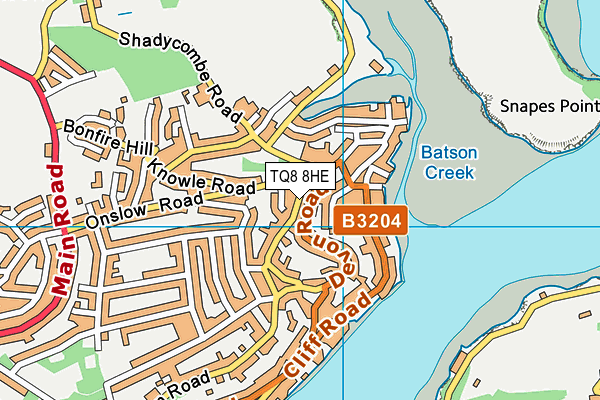 TQ8 8HE map - OS VectorMap District (Ordnance Survey) TQ8 8HE map - OS VectorMap District (Ordnance Survey)