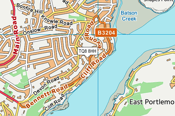 TQ8 8HH map - OS VectorMap District (Ordnance Survey) TQ8 8HH map - OS VectorMap District (Ordnance Survey)