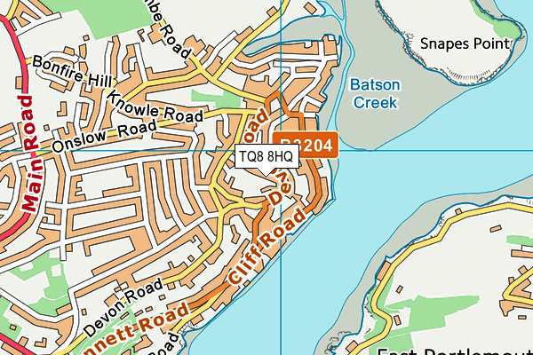 TQ8 8HQ map - OS VectorMap District (Ordnance Survey) TQ8 8HQ map - OS VectorMap District (Ordnance Survey)