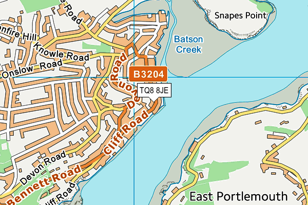 TQ8 8JE map - OS VectorMap District (Ordnance Survey) TQ8 8JE map - OS VectorMap District (Ordnance Survey)
