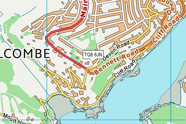 TQ8 8JN map - OS VectorMap District (Ordnance Survey) TQ8 8JN map - OS VectorMap District (Ordnance Survey)