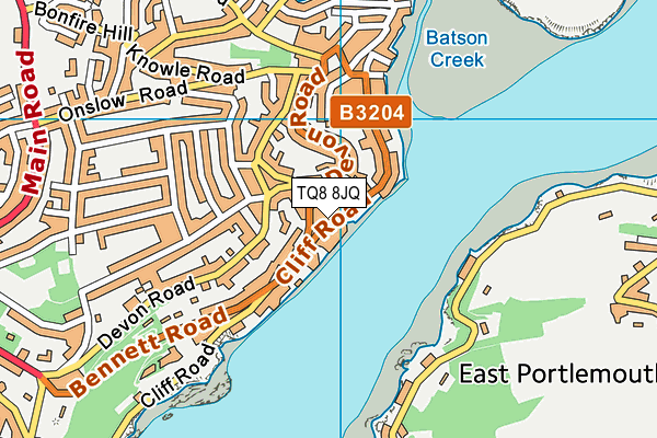 TQ8 8JQ map - OS VectorMap District (Ordnance Survey)