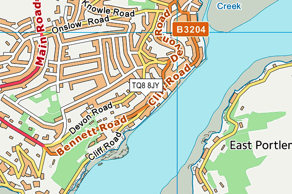 TQ8 8JY map - OS VectorMap District (Ordnance Survey) TQ8 8JY map - OS VectorMap District (Ordnance Survey)