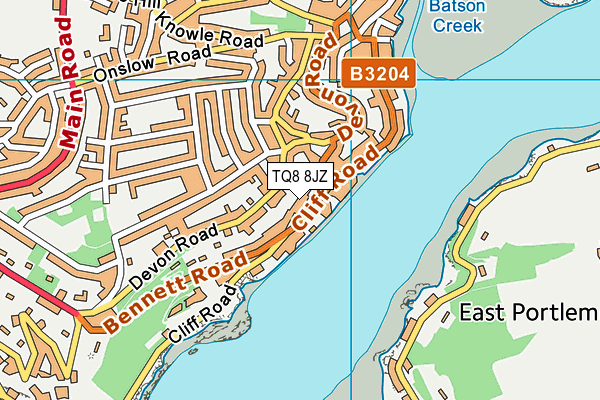 TQ8 8JZ map - OS VectorMap District (Ordnance Survey) TQ8 8JZ map - OS VectorMap District (Ordnance Survey)