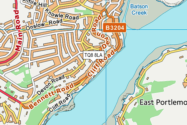 TQ8 8LA map - OS VectorMap District (Ordnance Survey) TQ8 8LA map - OS VectorMap District (Ordnance Survey)