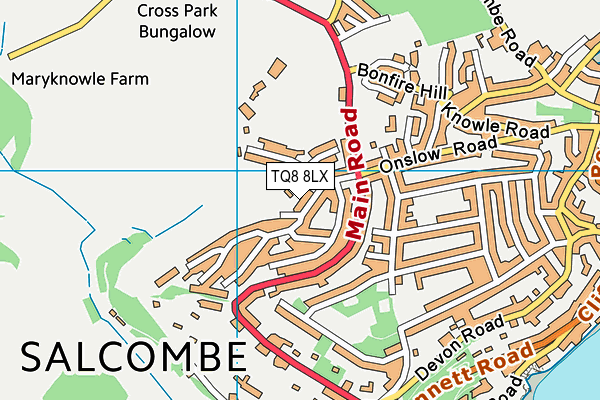 TQ8 8LX map - OS VectorMap District (Ordnance Survey) TQ8 8LX map - OS VectorMap District (Ordnance Survey)