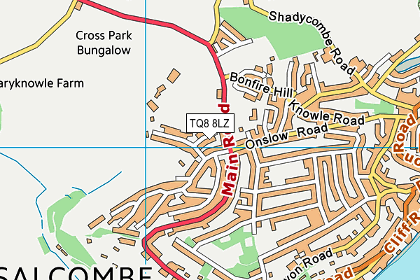 TQ8 8LZ map - OS VectorMap District (Ordnance Survey)