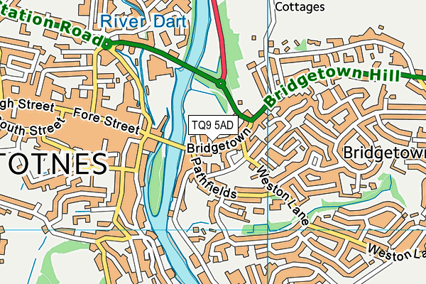 TQ9 5AD map - OS VectorMap District (Ordnance Survey) TQ9 5AD map - OS VectorMap District (Ordnance Survey)