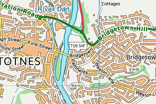 TQ9 5AF map - OS VectorMap District (Ordnance Survey) TQ9 5AF map - OS VectorMap District (Ordnance Survey)