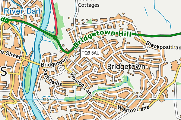 TQ9 5AU map - OS VectorMap District (Ordnance Survey)