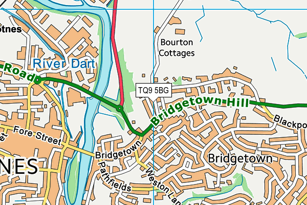 TQ9 5BG map - OS VectorMap District (Ordnance Survey)