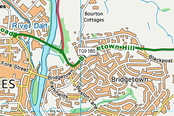 TQ9 5BS map - OS VectorMap District (Ordnance Survey) TQ9 5BS map - OS VectorMap District (Ordnance Survey)