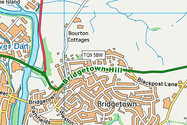 TQ9 5BW map - OS VectorMap District (Ordnance Survey) TQ9 5BW map - OS VectorMap District (Ordnance Survey)