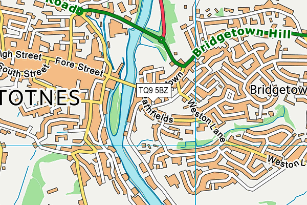 TQ9 5BZ map - OS VectorMap District (Ordnance Survey) TQ9 5BZ map - OS VectorMap District (Ordnance Survey)