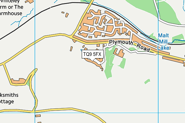 TQ9 5FX map - OS VectorMap District (Ordnance Survey) TQ9 5FX map - OS VectorMap District (Ordnance Survey)