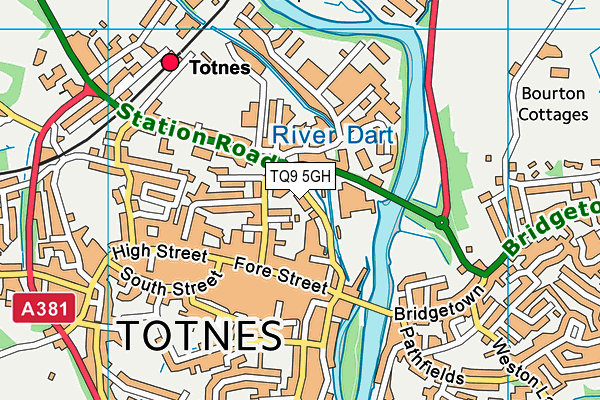 TQ9 5GH map - OS VectorMap District (Ordnance Survey) TQ9 5GH map - OS VectorMap District (Ordnance Survey)