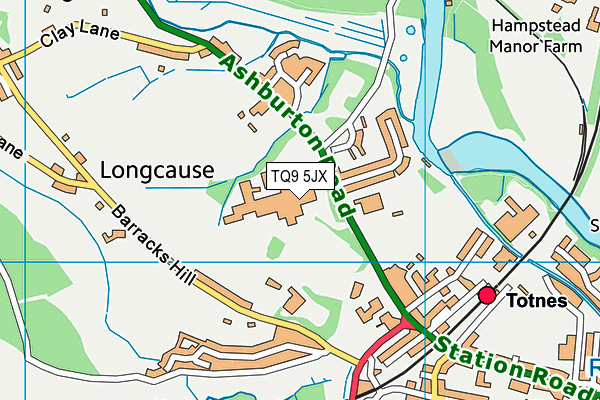 TQ9 5JX map - OS VectorMap District (Ordnance Survey)