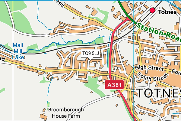 TQ9 5LJ map - OS VectorMap District (Ordnance Survey)