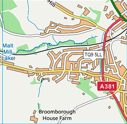 TQ9 5LL map - OS VectorMap District (Ordnance Survey) TQ9 5LL map - OS VectorMap District (Ordnance Survey)