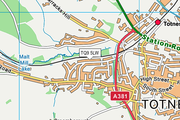 TQ9 5LW map - OS VectorMap District (Ordnance Survey) TQ9 5LW map - OS VectorMap District (Ordnance Survey)