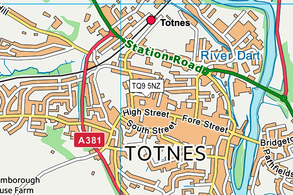 TQ9 5NZ map - OS VectorMap District (Ordnance Survey)