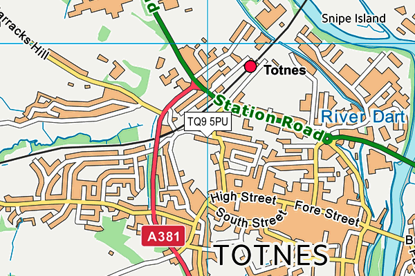 TQ9 5PU map - OS VectorMap District (Ordnance Survey)