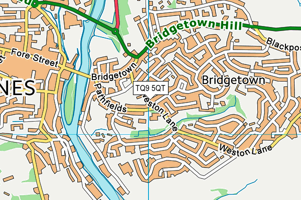 TQ9 5QT map - OS VectorMap District (Ordnance Survey) TQ9 5QT map - OS VectorMap District (Ordnance Survey)
