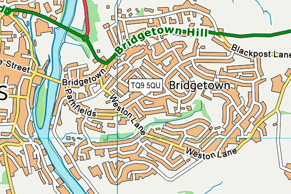TQ9 5QU map - OS VectorMap District (Ordnance Survey)