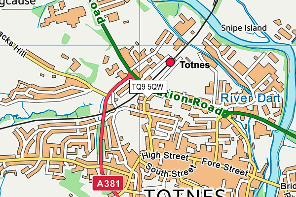TQ9 5QW map - OS VectorMap District (Ordnance Survey) TQ9 5QW map - OS VectorMap District (Ordnance Survey)
