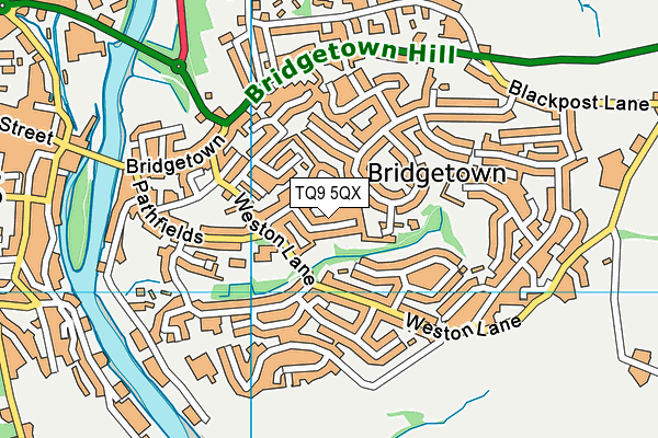TQ9 5QX map - OS VectorMap District (Ordnance Survey)