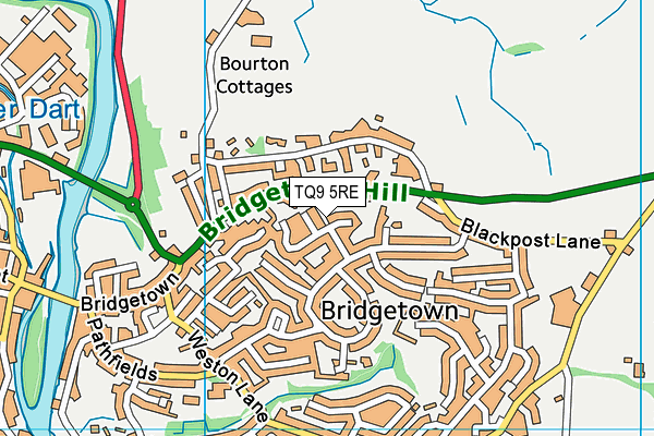 TQ9 5RE map - OS VectorMap District (Ordnance Survey)