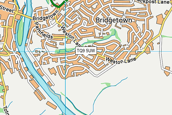 TQ9 5UW map - OS VectorMap District (Ordnance Survey) TQ9 5UW map - OS VectorMap District (Ordnance Survey)