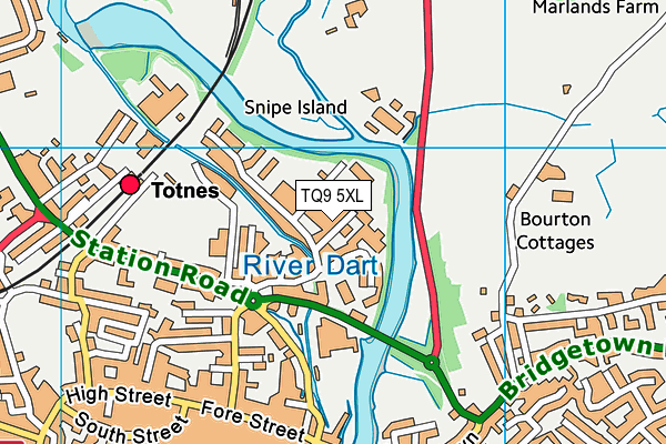 TQ9 5XL map - OS VectorMap District (Ordnance Survey) TQ9 5XL map - OS VectorMap District (Ordnance Survey)
