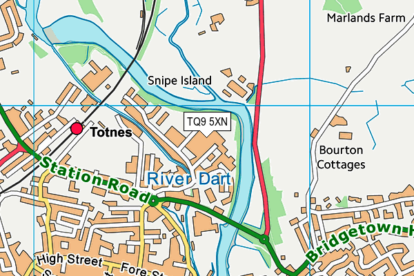 TQ9 5XN map - OS VectorMap District (Ordnance Survey)
