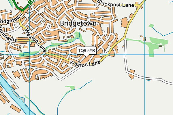 TQ9 5YB map - OS VectorMap District (Ordnance Survey) TQ9 5YB map - OS VectorMap District (Ordnance Survey)