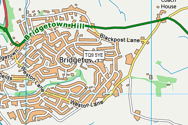 TQ9 5YE map - OS VectorMap District (Ordnance Survey)