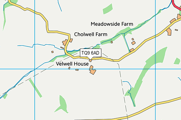 TQ9 6AD map - OS VectorMap District (Ordnance Survey)