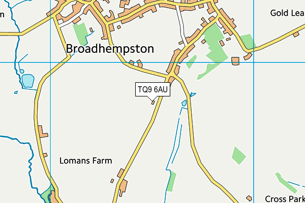 TQ9 6AU map - OS VectorMap District (Ordnance Survey)