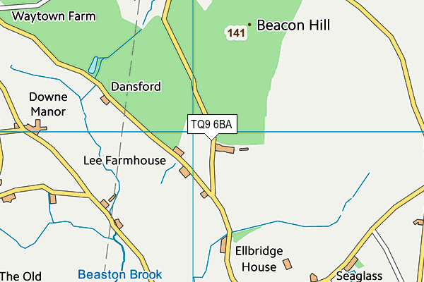 TQ9 6BA map - OS VectorMap District (Ordnance Survey) TQ9 6BA map - OS VectorMap District (Ordnance Survey)