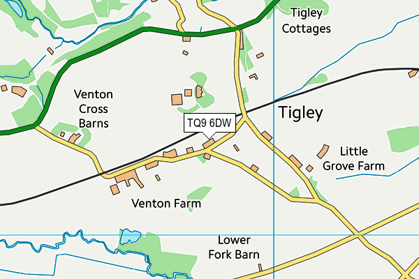 TQ9 6DW map - OS VectorMap District (Ordnance Survey) TQ9 6DW map - OS VectorMap District (Ordnance Survey)
