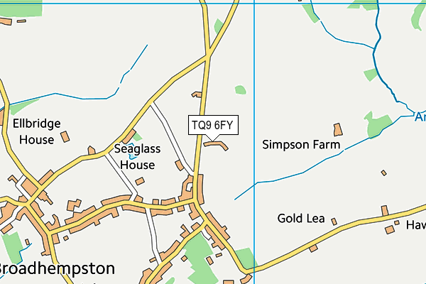 TQ9 6FY map - OS VectorMap District (Ordnance Survey) TQ9 6FY map - OS VectorMap District (Ordnance Survey)