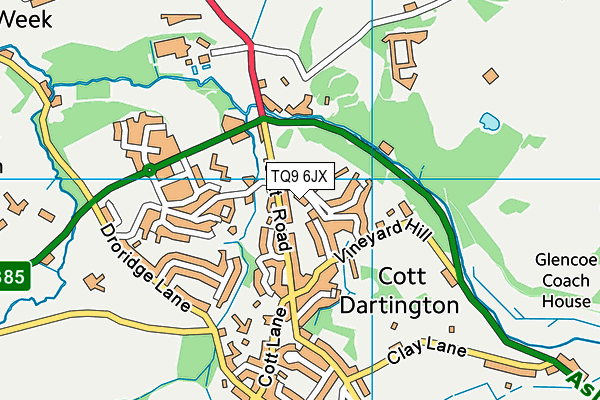 TQ9 6JX map - OS VectorMap District (Ordnance Survey)