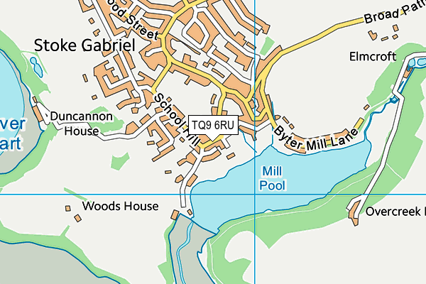 TQ9 6RU map - OS VectorMap District (Ordnance Survey)