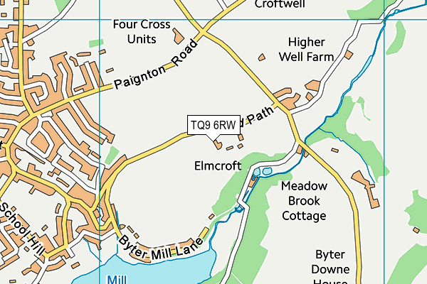TQ9 6RW map - OS VectorMap District (Ordnance Survey) TQ9 6RW map - OS VectorMap District (Ordnance Survey)
